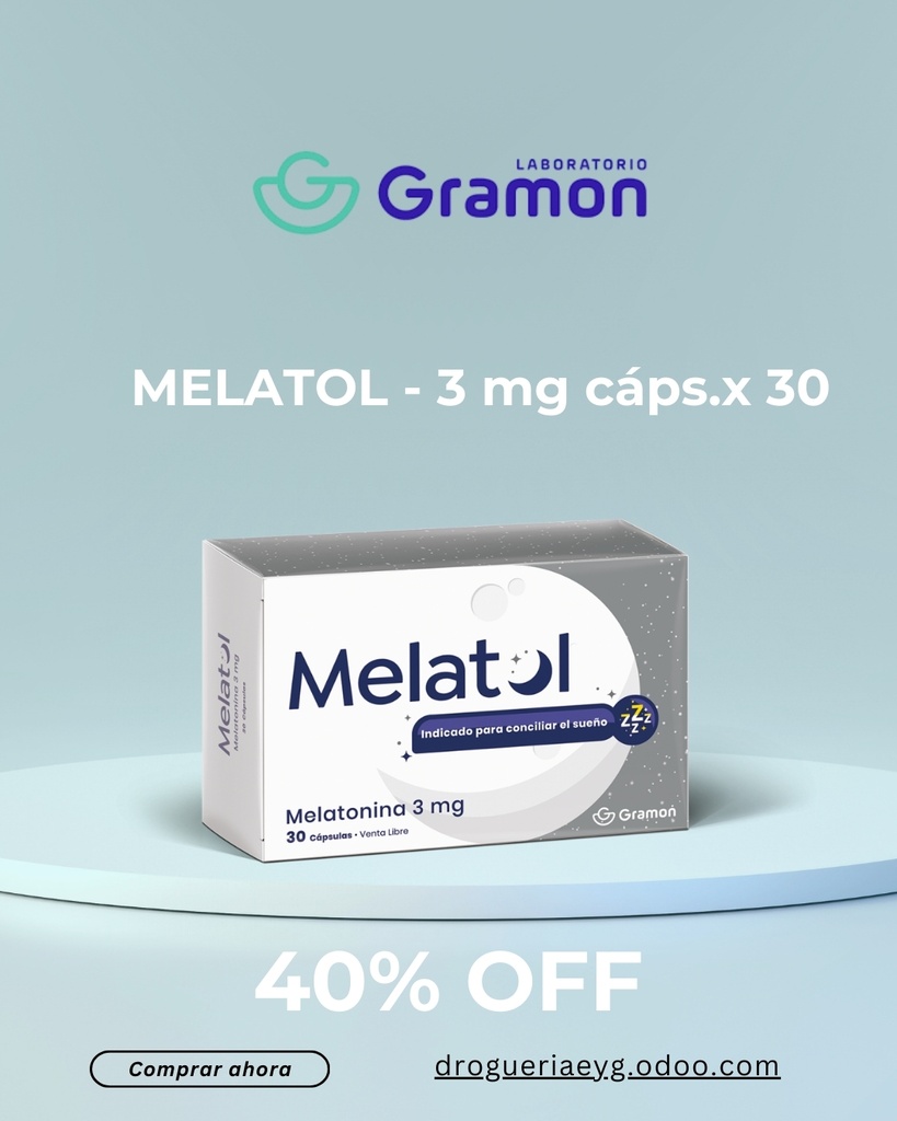 MELATOL - 3 mg cáps.x 30 - Laboratorio Gramon