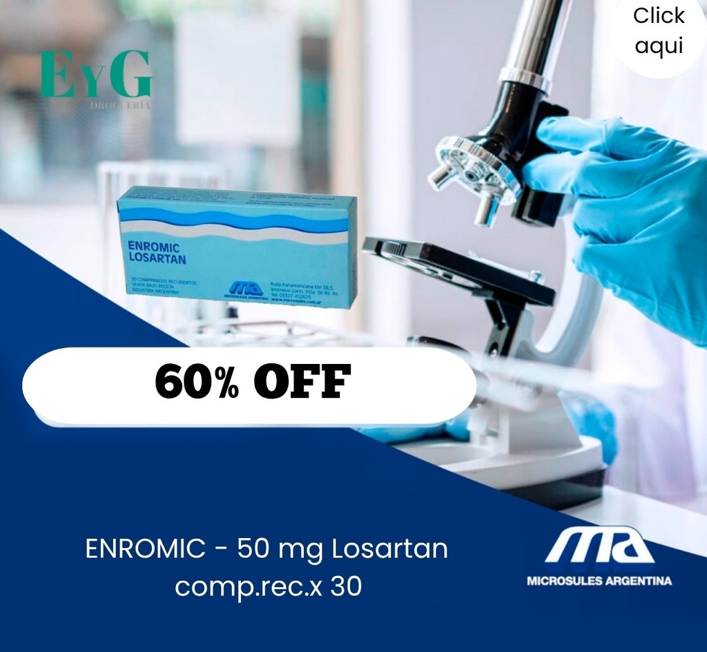 ENROMIC - 50 mg Losartan  comp.rec.x 30 - Microsules Arg.