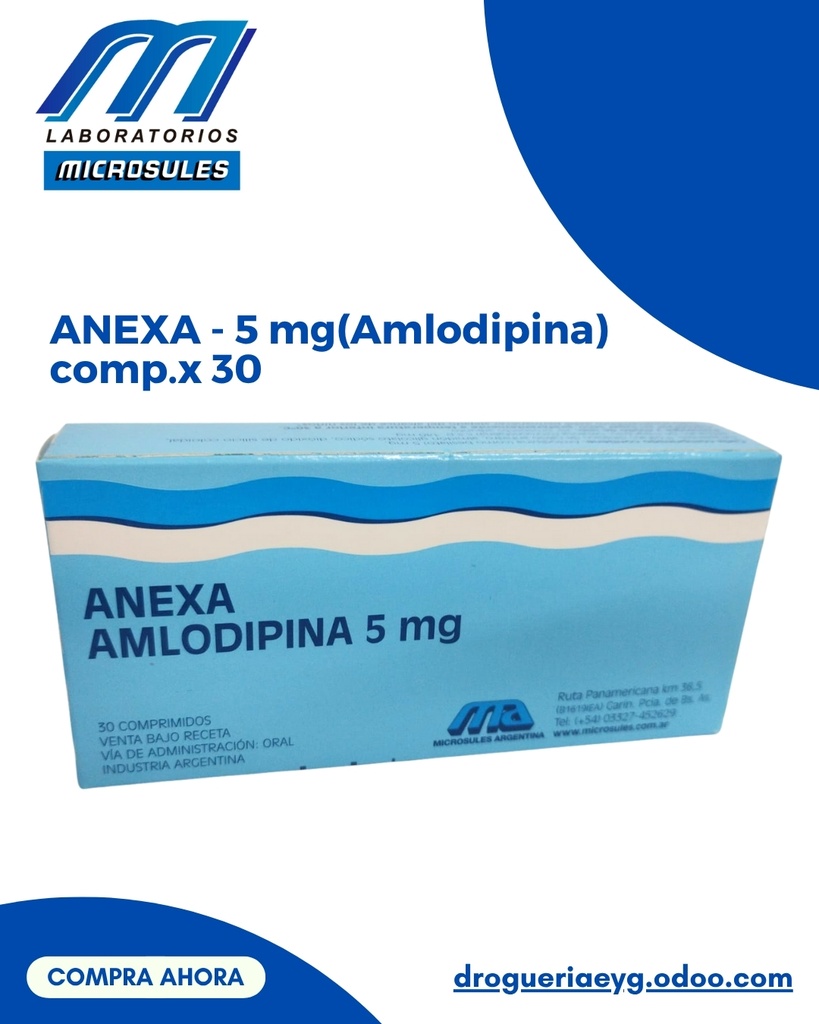 ANEXA - 5 mg(Amlodipina) comp.x 30 - Microsules Arg.