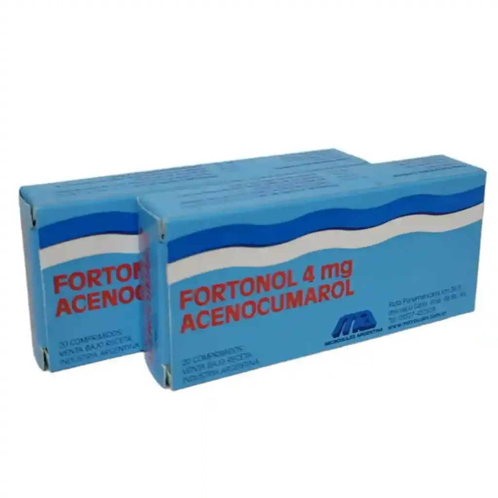FORTONOL - 4 mg(Acenocumarol) comp.x 20 - Microsules Arg.