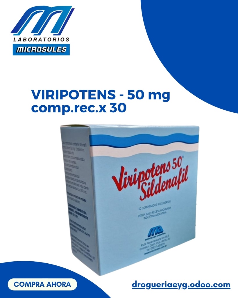 VIRIPOTENS - 50 mg comp.rec.x 30 - Microsules Arg.