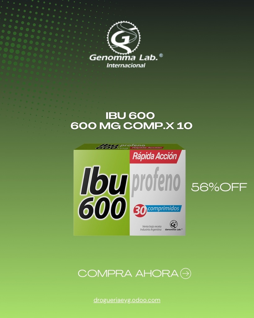 IBU 600 - ibuprofeno 600 mg comp.x 30 - Genomma Lab.