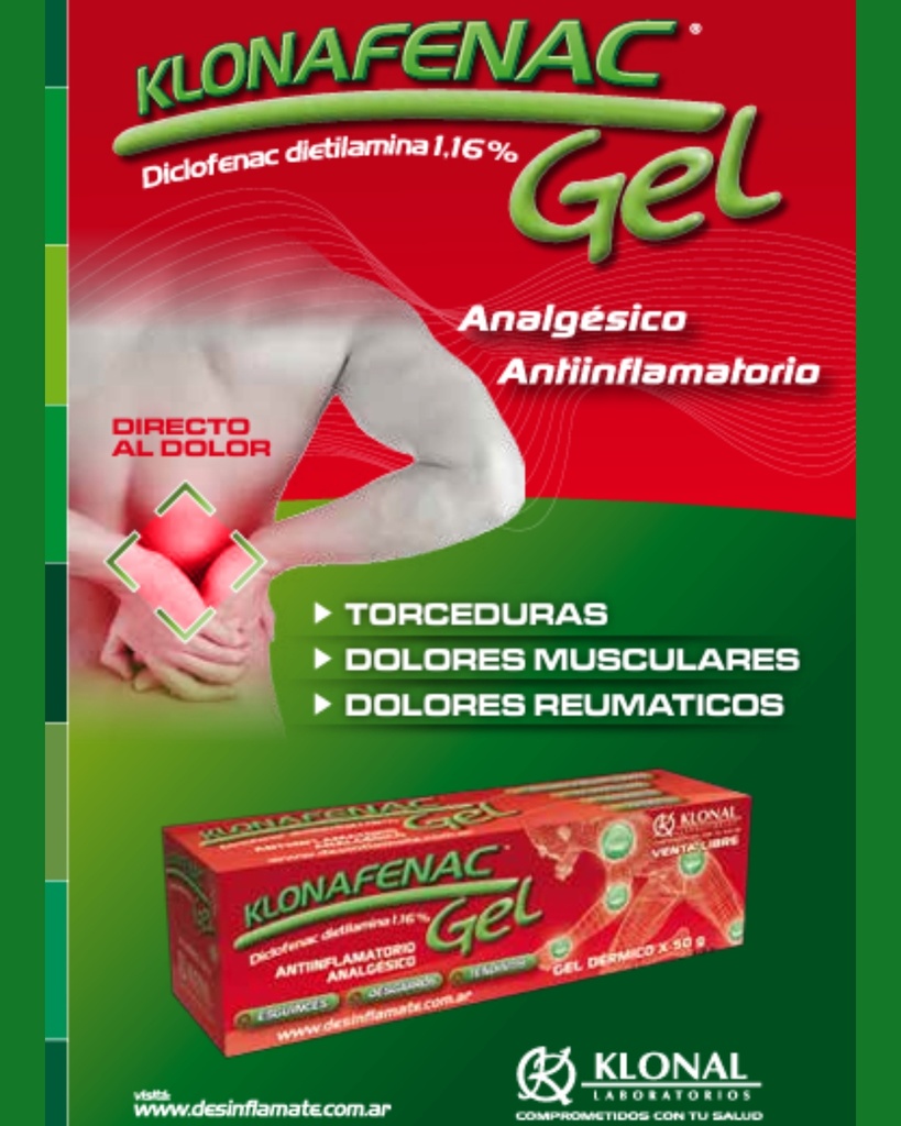 KLONAFENAC GEL -Diclofenac  1% gel x 50 g - Klonal