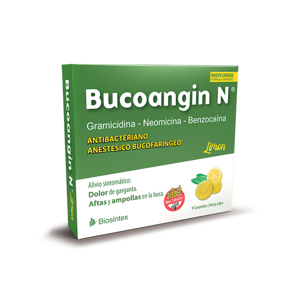 BUCOANGIN N CARAMELOS ANTIBIOTICOS - limón caram.x 9 - Biosintex Retail