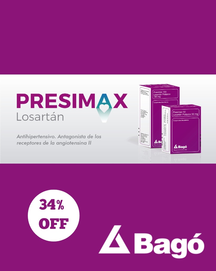 PRESIMAX A 100 - 100/5 mg comp.rec.x 30 - Bagó