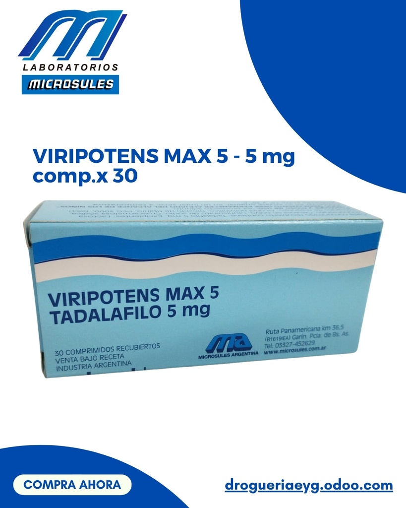 VIRIPOTENS MAX 5 - 5 mg comp.x 30 - Microsules Arg.
