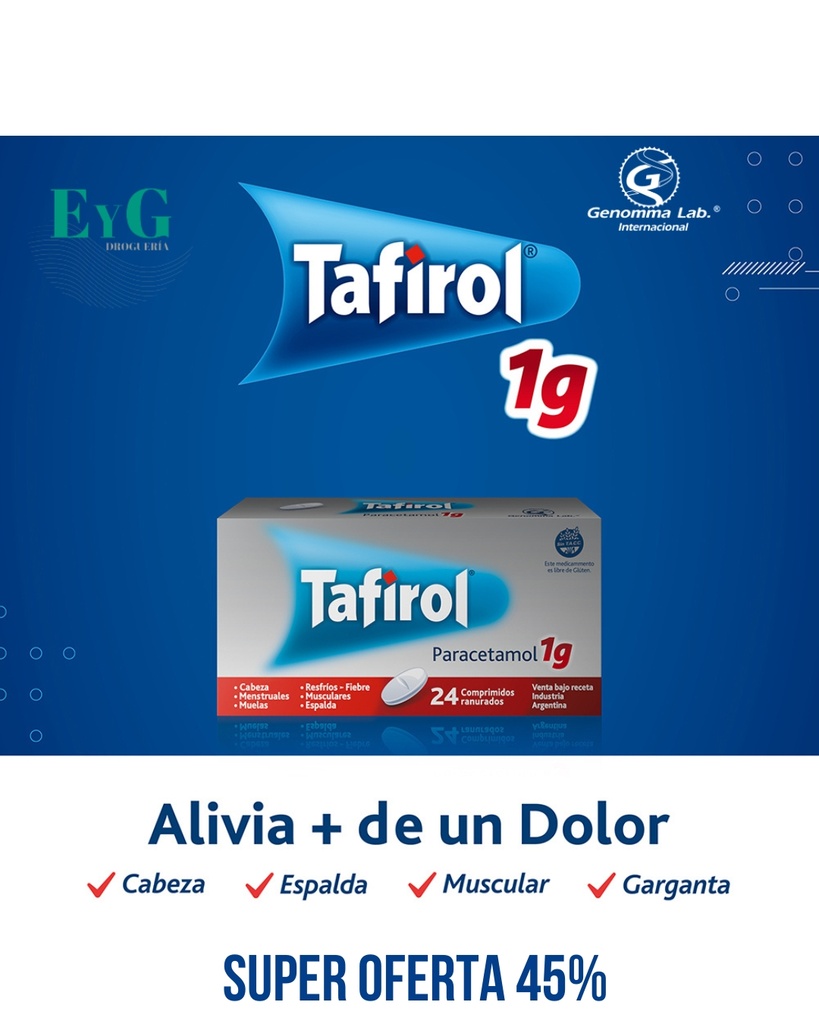 TAFIROL 1 G - comp.ran.x 24 - Genomma Lab.