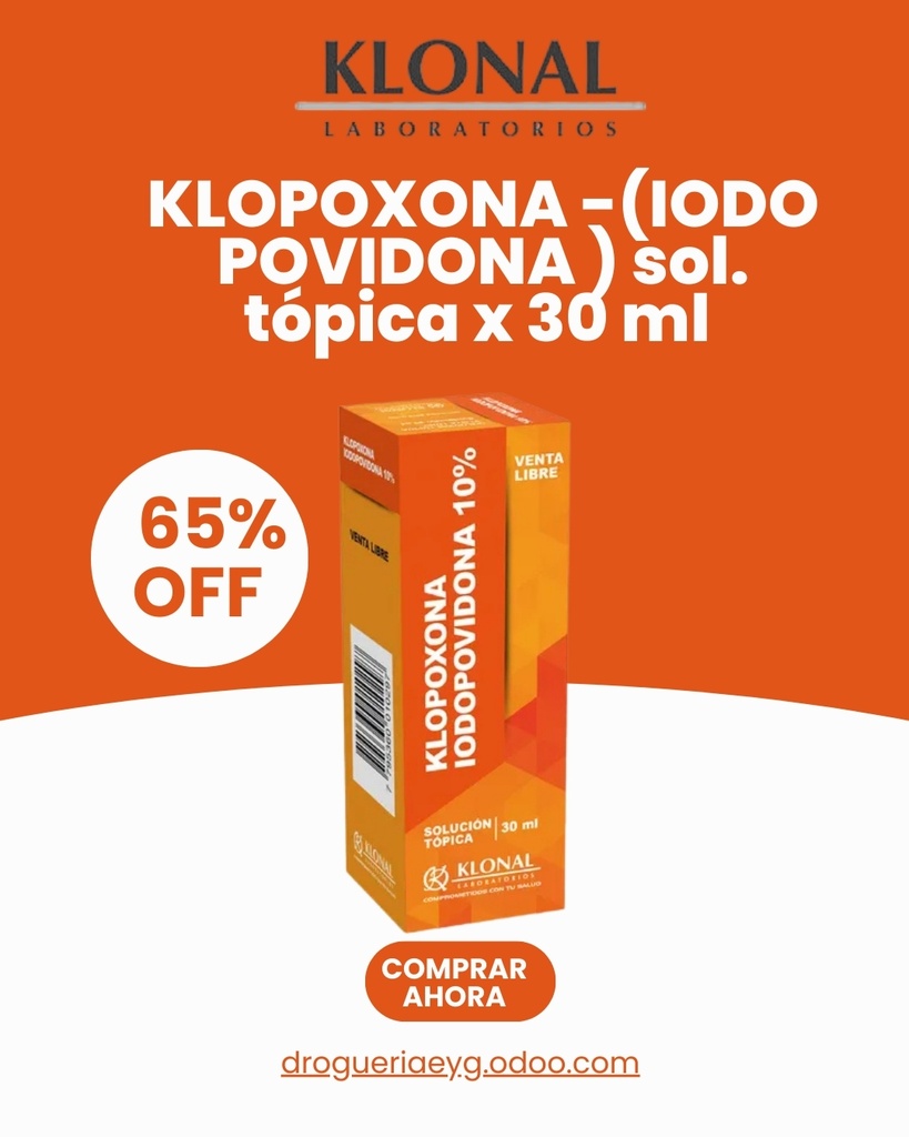 KLOPOXONA -(IODO POVIDONA ) sol. tópica x 30 ml - Klonal