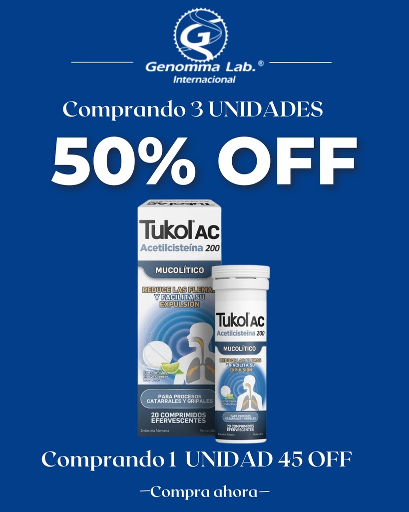 TUKOL AC - 200 mg comp.eferv.x 20 - Genomma Lab.