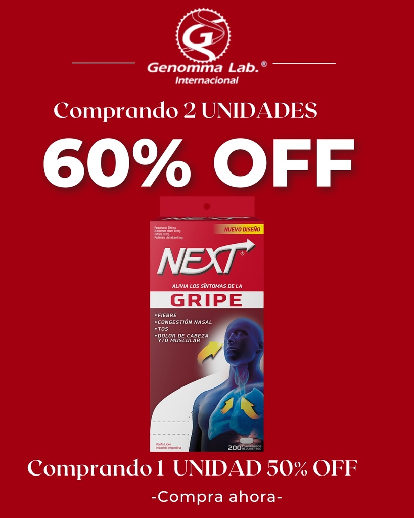 NEXT - exp. comp.x 200 - Genomma Lab.