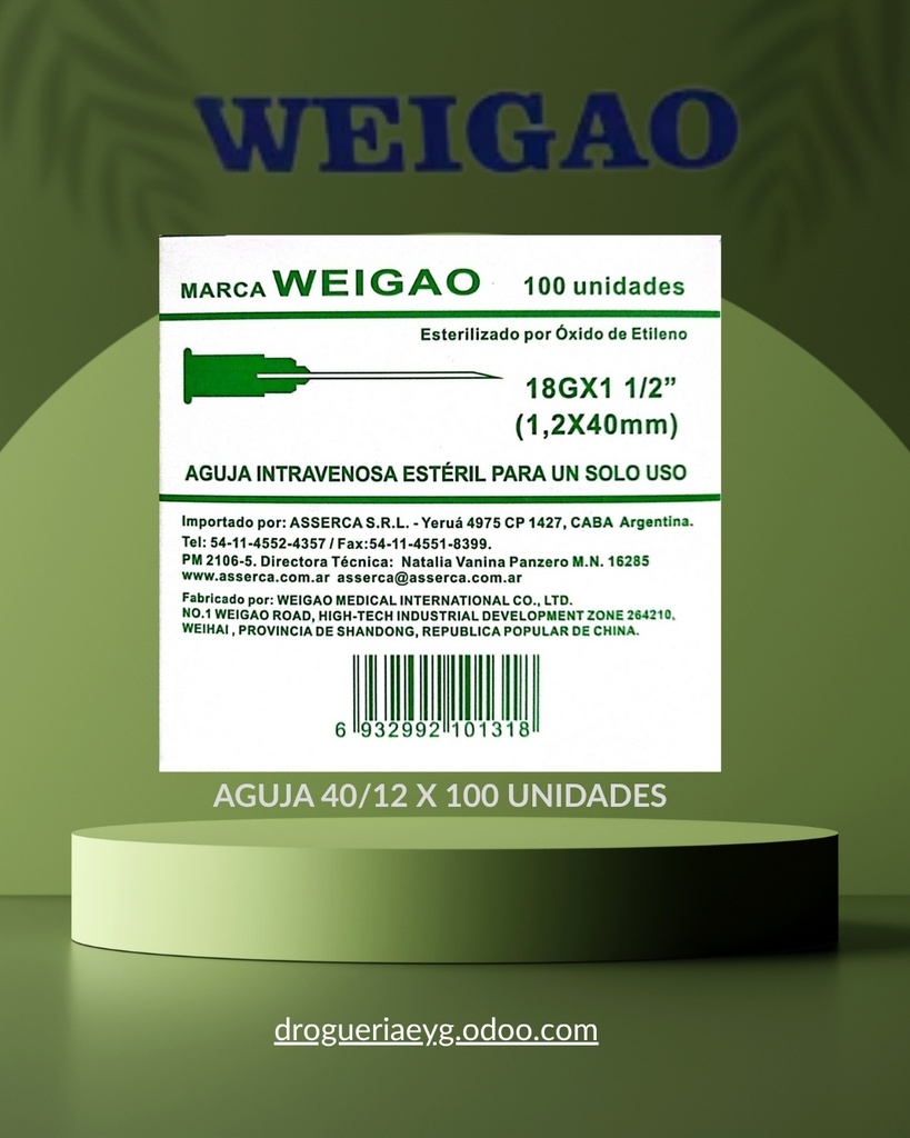 AGUJA 40/12 X 100 UNID. - WEIGAO