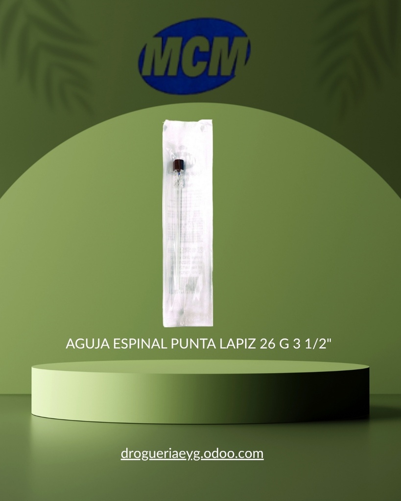 AGUJA ESPINAL PUNTA LAPIZ 26 G 3 1/2" - MCM 