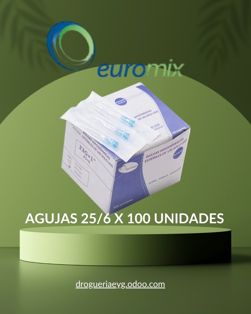 AGUJAS 25/6 X 100 UN. - EUROMIX (23GX1) 