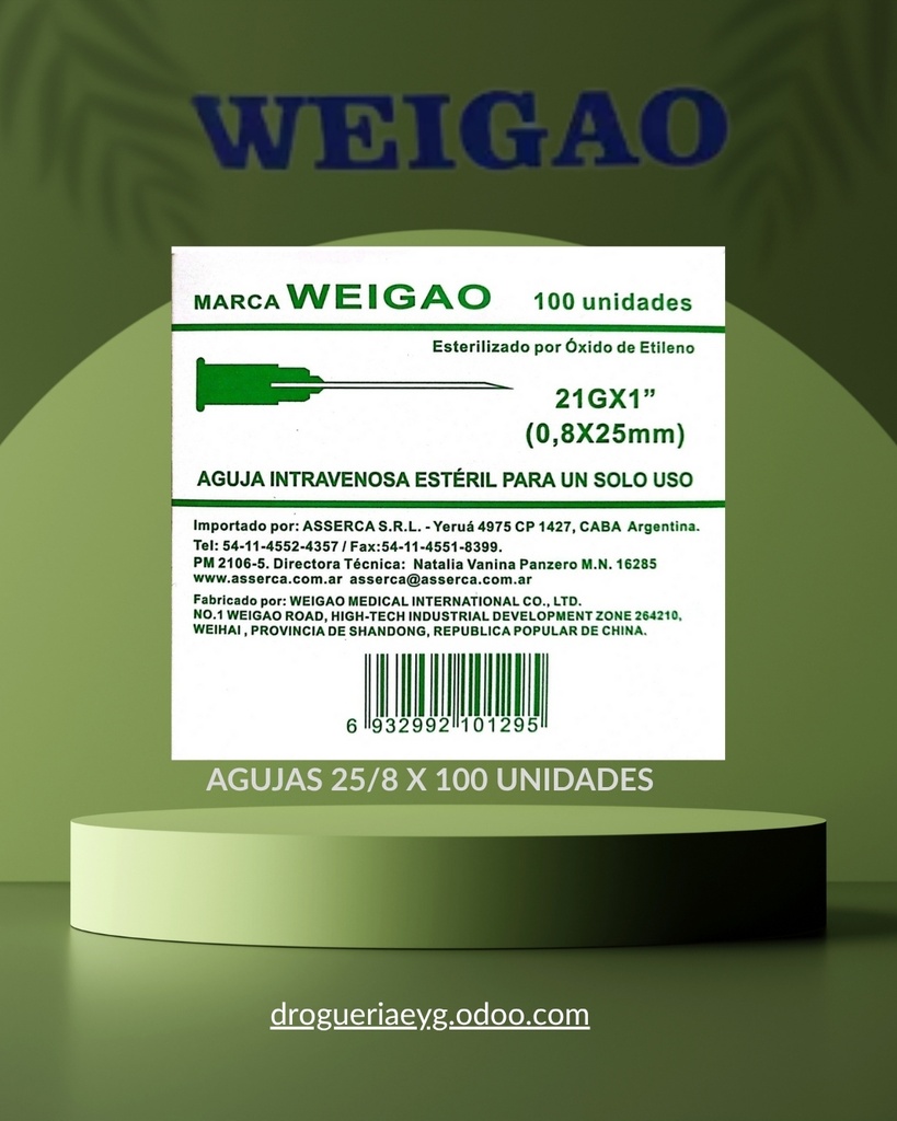 AGUJAS 25/8 X 100 UNID. - WEIGAO 