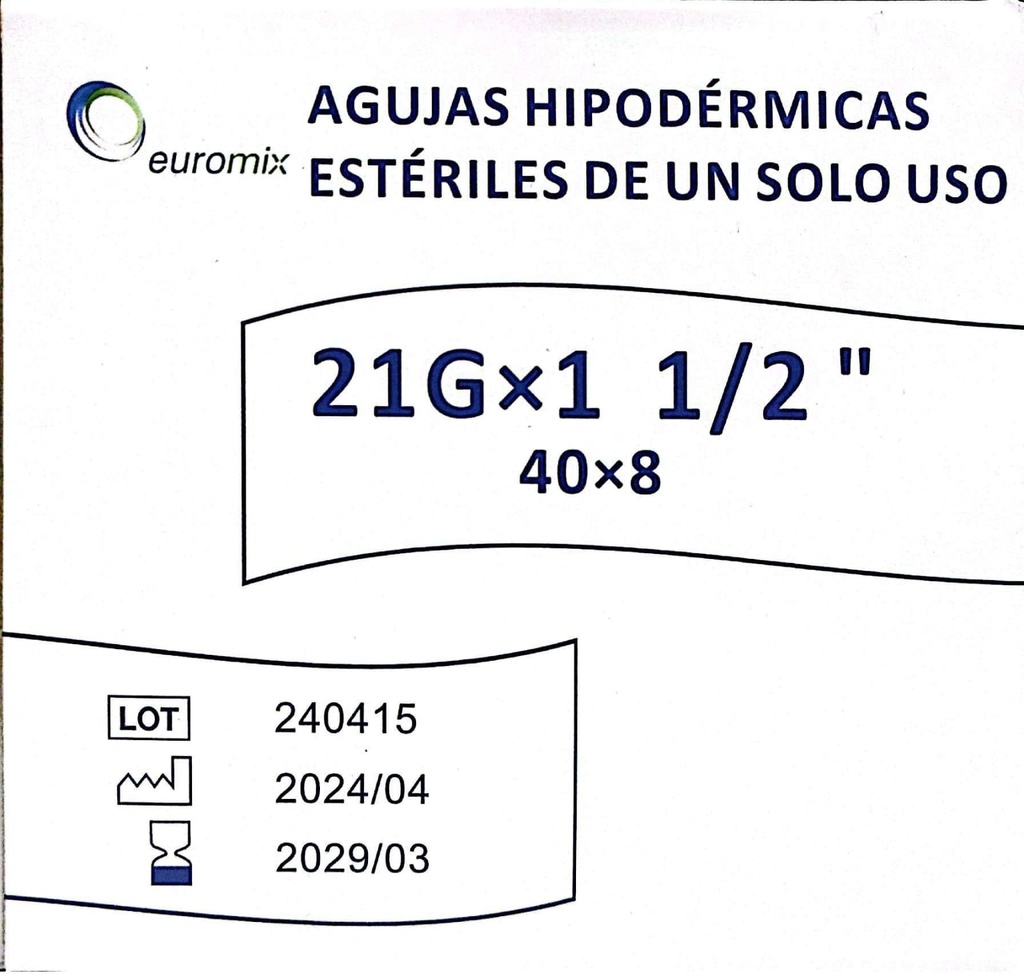 AGUJAS 40/8 X 100 UNID. - EUROMIX 