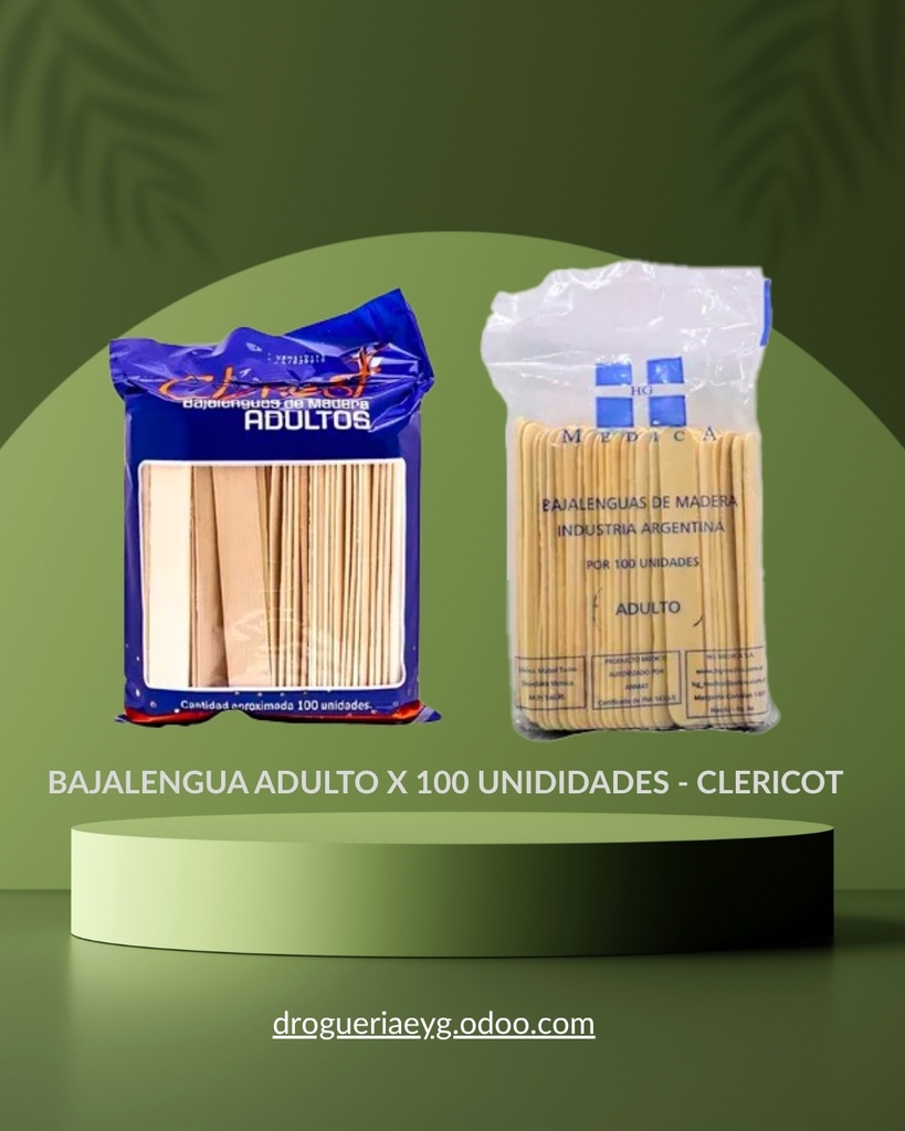 BAJALENGUA ADULTO X 100 UNID - CLERICOT