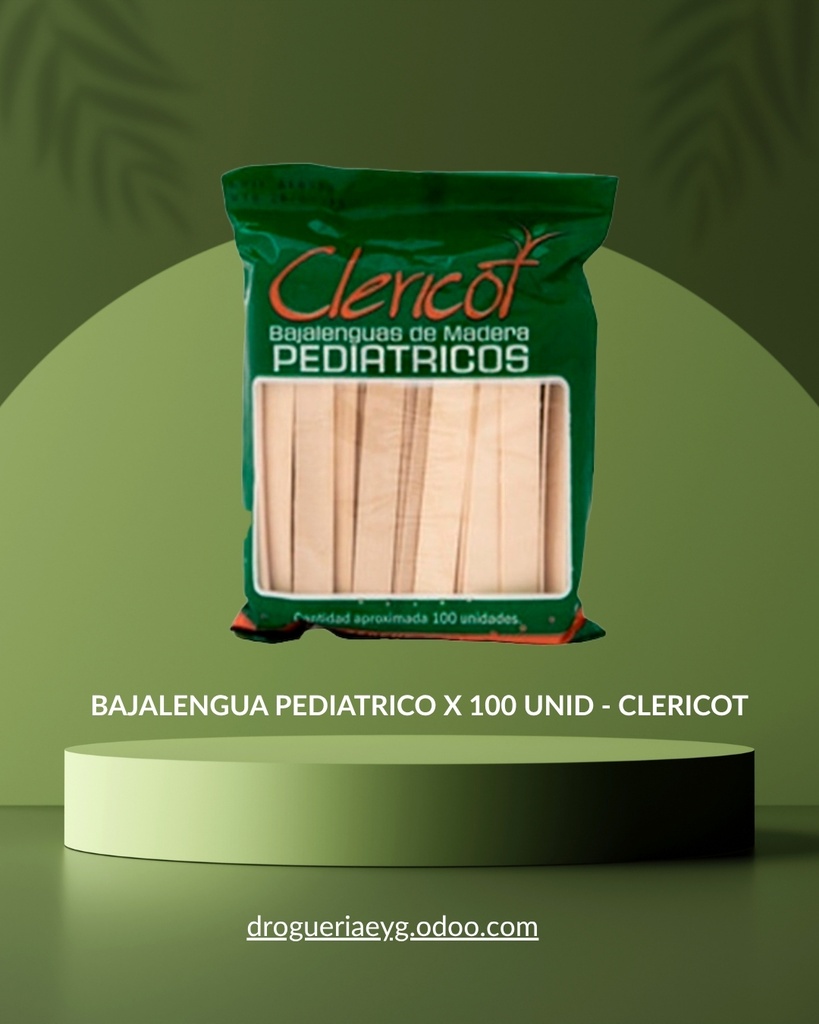 BAJALENGUA PEDIATRICO X 100 UNID - CLERICOT 
