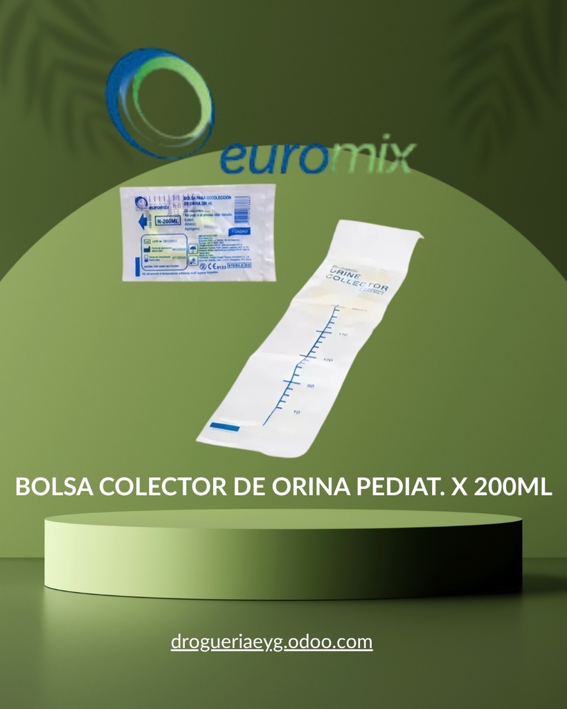 BOLSA COLECTOR DE ORINA PEDIAT. X 200ML. - EUROMIX 