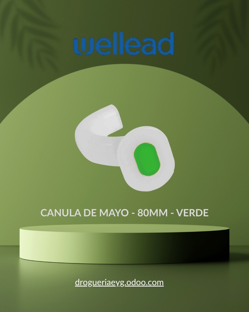 CANULA DE MAYO  - 80MM - VERDE - WELL LEAD 