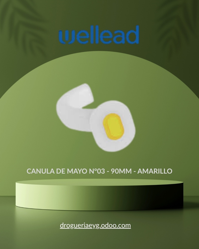 CANULA DE MAYO N°03 - 90MM - AMARILLO - WELL LEAD 