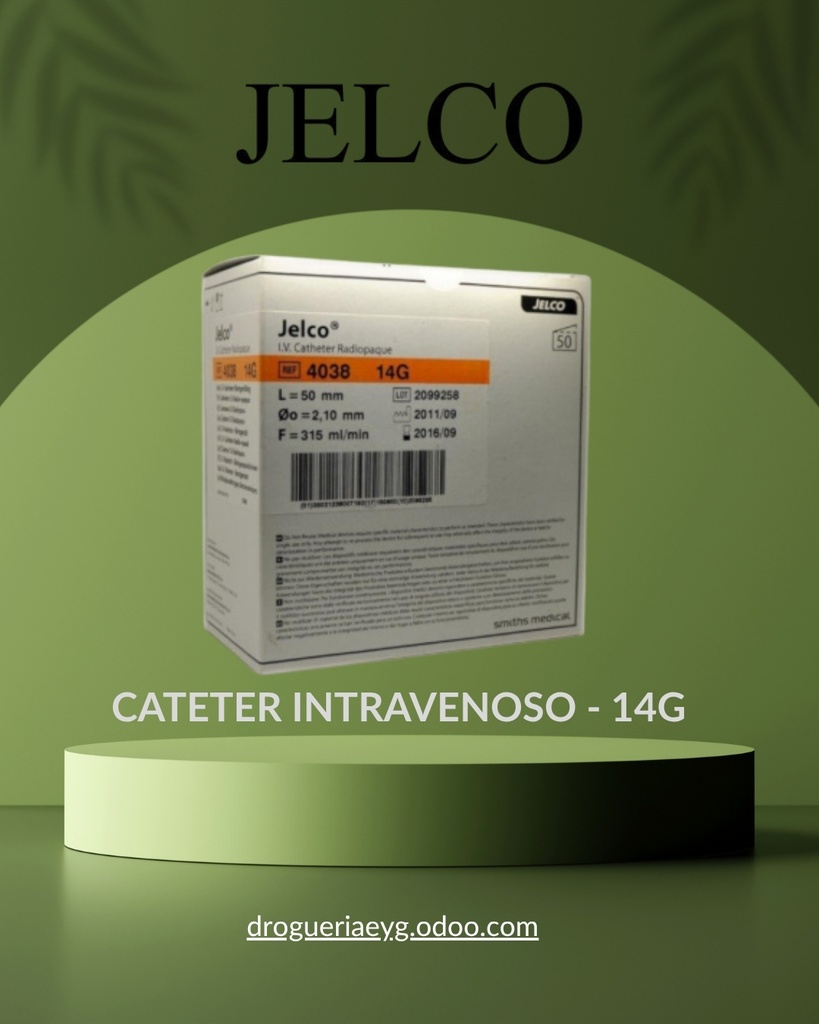 CATETER INTRAVENOSO - 14G - JELCO 