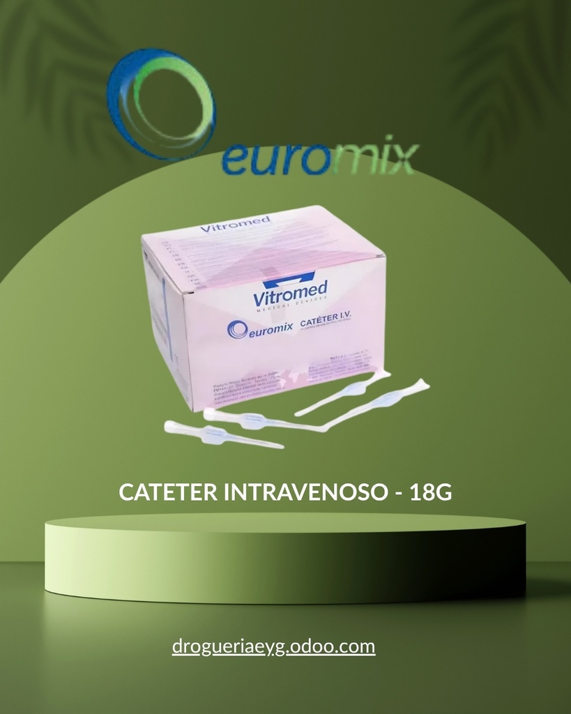 CATETER INTRAVENOSO - 18G - EUROMIX 