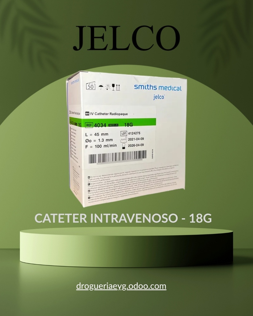 CATETER INTRAVENOSO - 18G - JELCO 