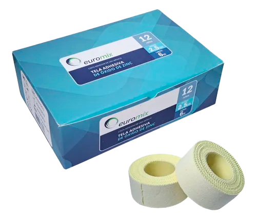 CINTA ADHESIVA OXIDO DE ZINC 2.5 MTS X 6 MTS X 12 UNID 