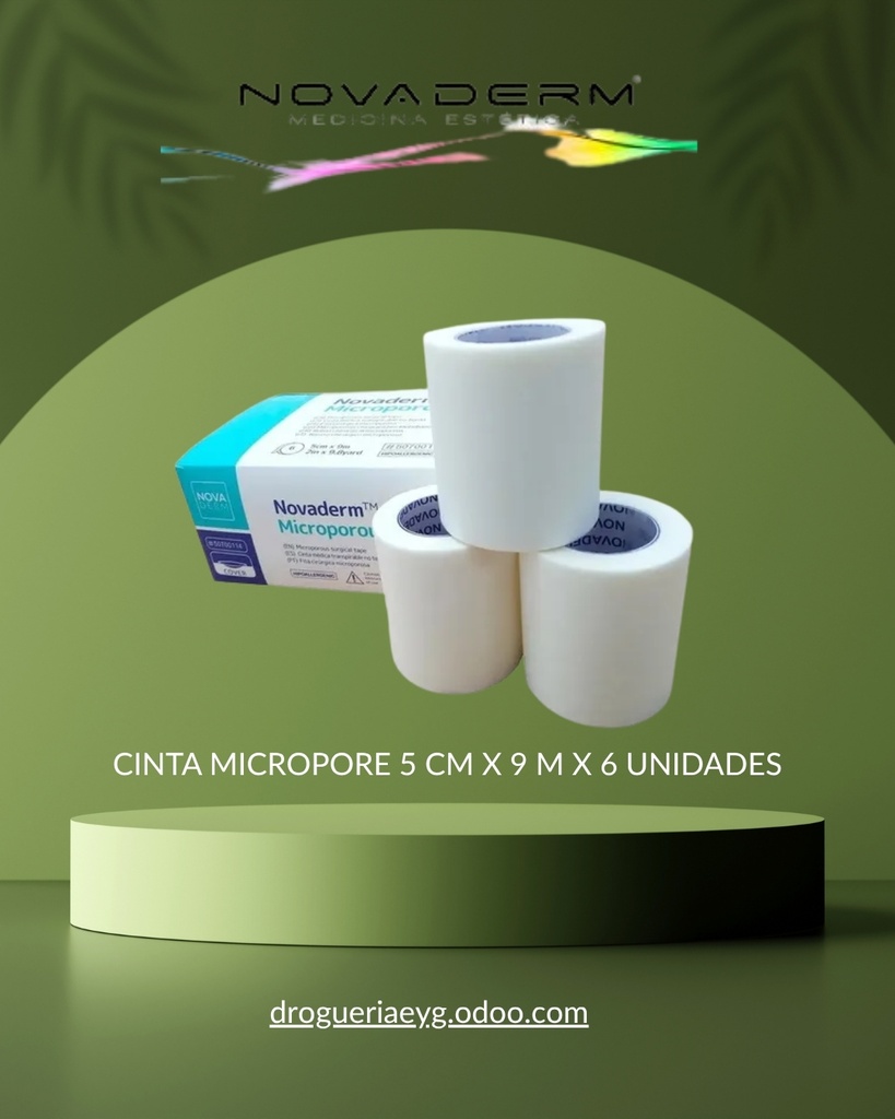 CINTA MICROPORE 5 CM X 9 M X 6 UN - NOVADERM 