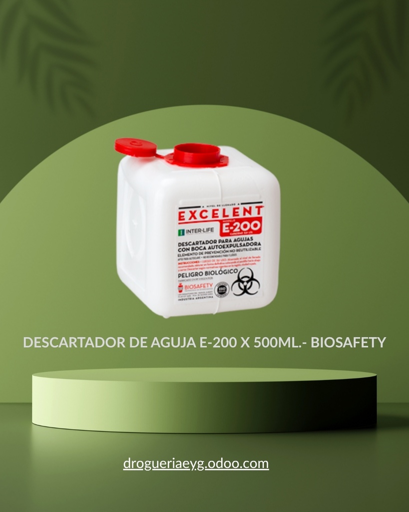 DESCARTADOR DE AGUJA E-200 X 500ML.- BIOSAFETY