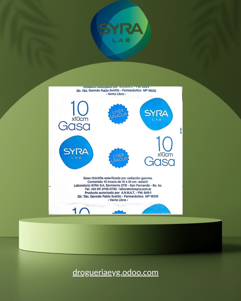 GASA ESTERIL 10 X 10 - X 10 UNI - SYRA LAB 