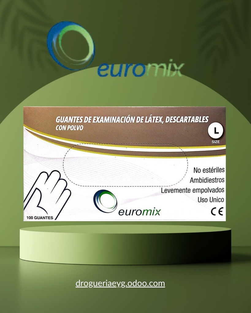 GUANTES DE LATEX - TALLE `L` - EUROMIX