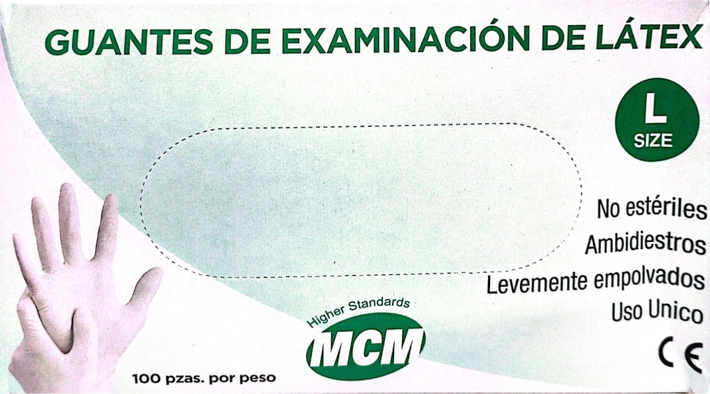 GUANTES DE LATEX - TALLE "L" - MCM