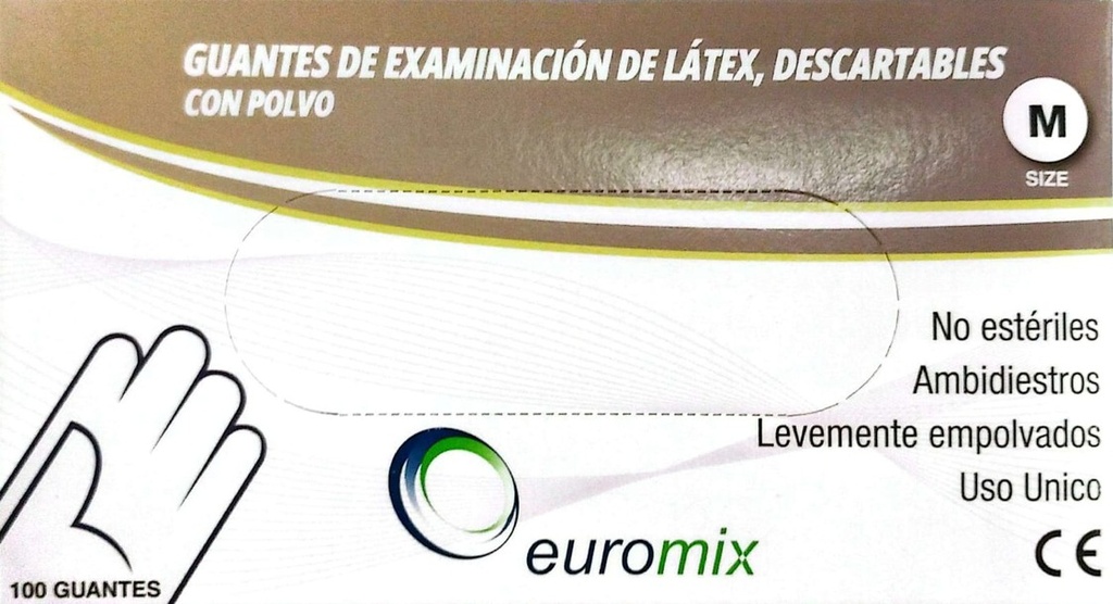 GUANTES DE LATEX - TALLE `M` - EUROMIX