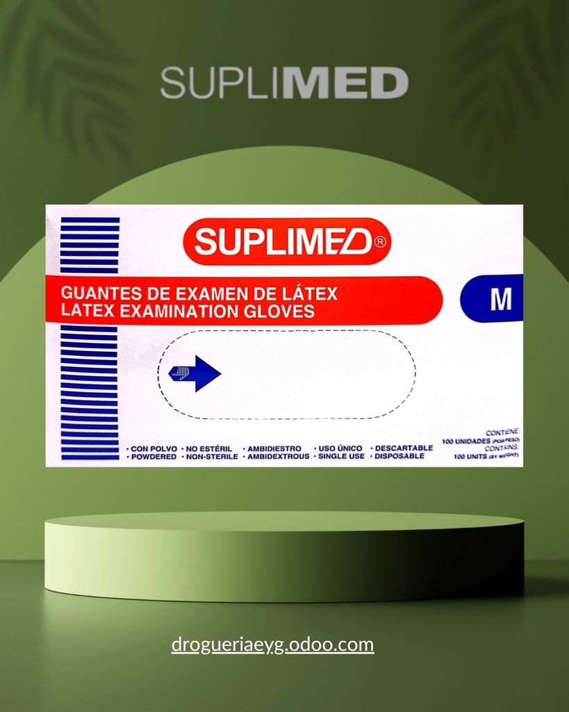 GUANTES DE LATEX - TALLE `M` - SUPLIMED