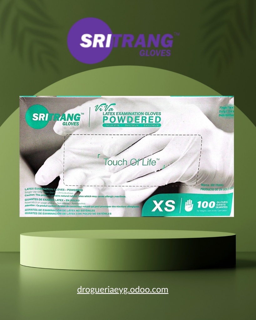 GUANTES DE LATEX - TALLE `XS`- SRI TRANG*