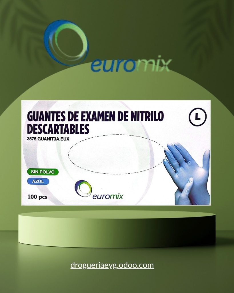 GUANTES DE NITRILO  AZUL - TALLE  L - EUROMIX