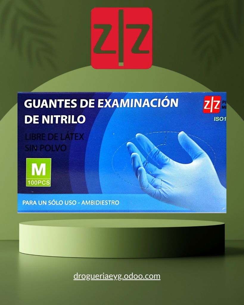 GUANTES DE NITRILO AZUL M - PULIN MEDICAL*
