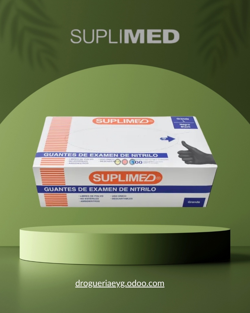 GUANTES DE NITRILO - `NEGRO` - `L` - SUPLIMED