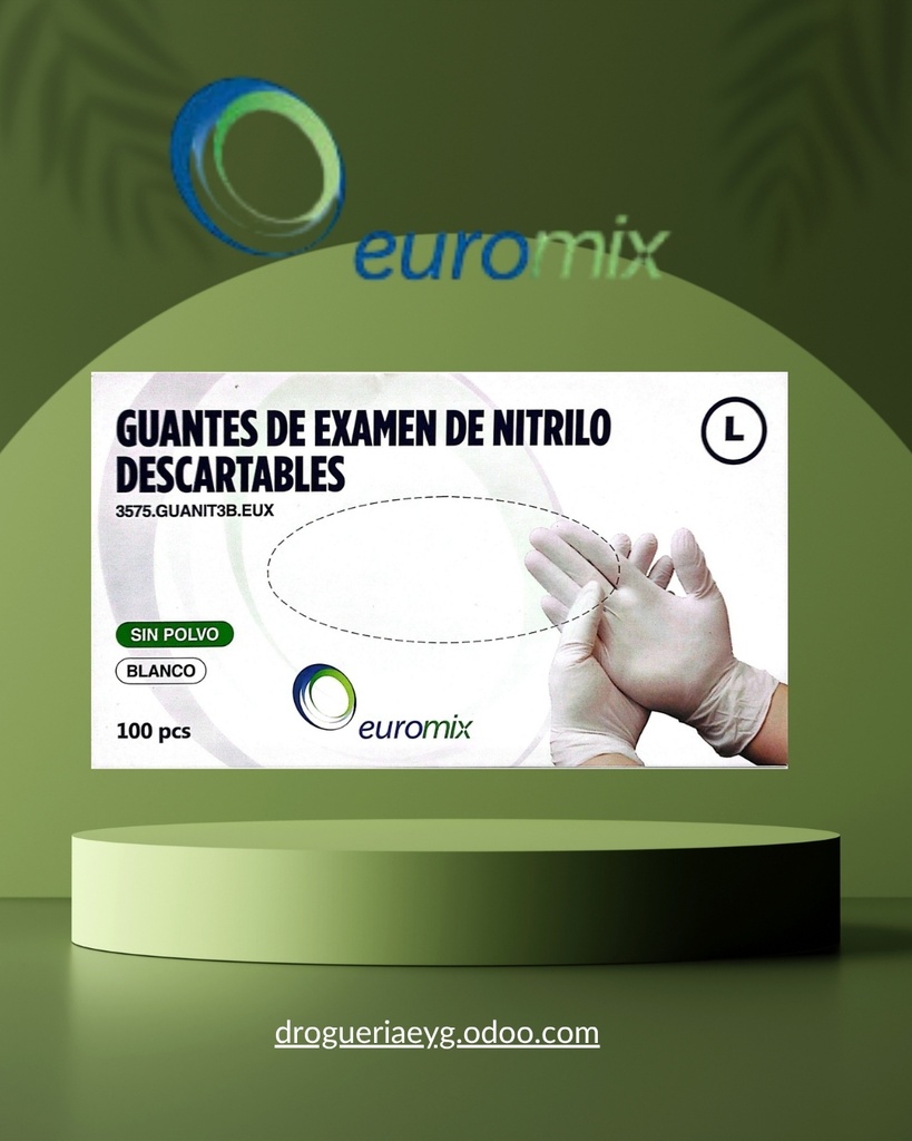 GUANTES DE NITRILO BLANCO TALLE L - EUROMIX