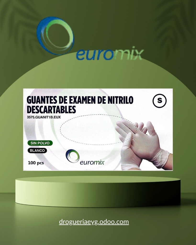 GUANTES DE NITRILO NEGRO TALLE S - EUROMIX