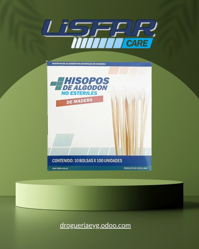 HISOPOS LARGOS MADERA X 100 UNID - LISFAR