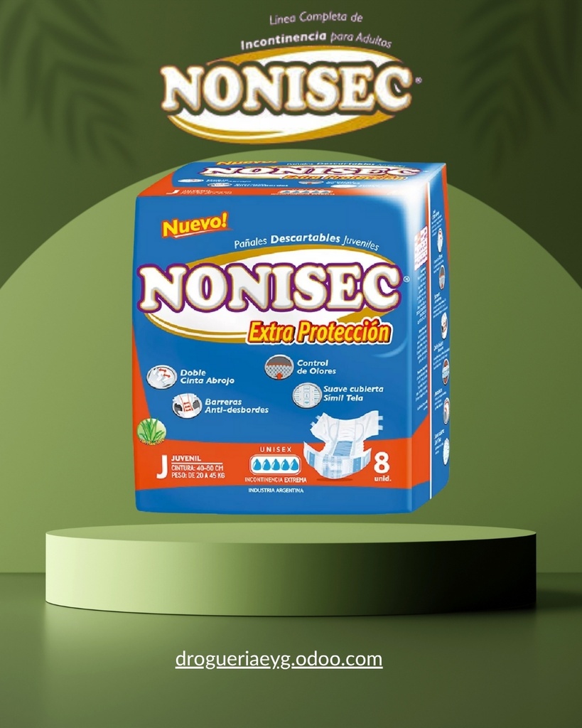 PAÑAL "J" ANATOMICO EXTRA PROT x 8 U - NONISEC