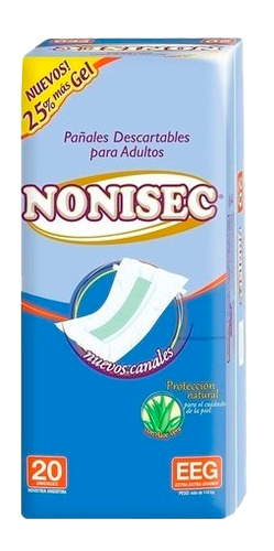 PAÑAL P/ADULTO TALLE EEG X 20 -  25%GEL NONISEC 