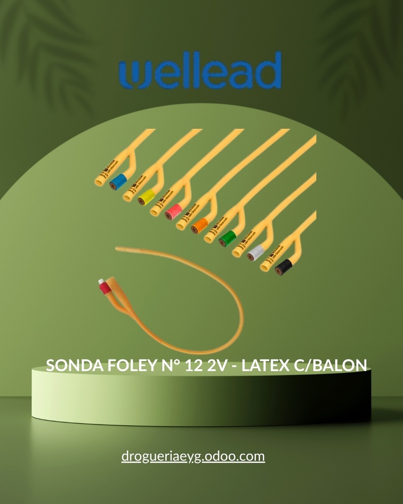 SONDA FOLEY N° 12 2V - LATEX  C/BALON - WELL LEAD 
