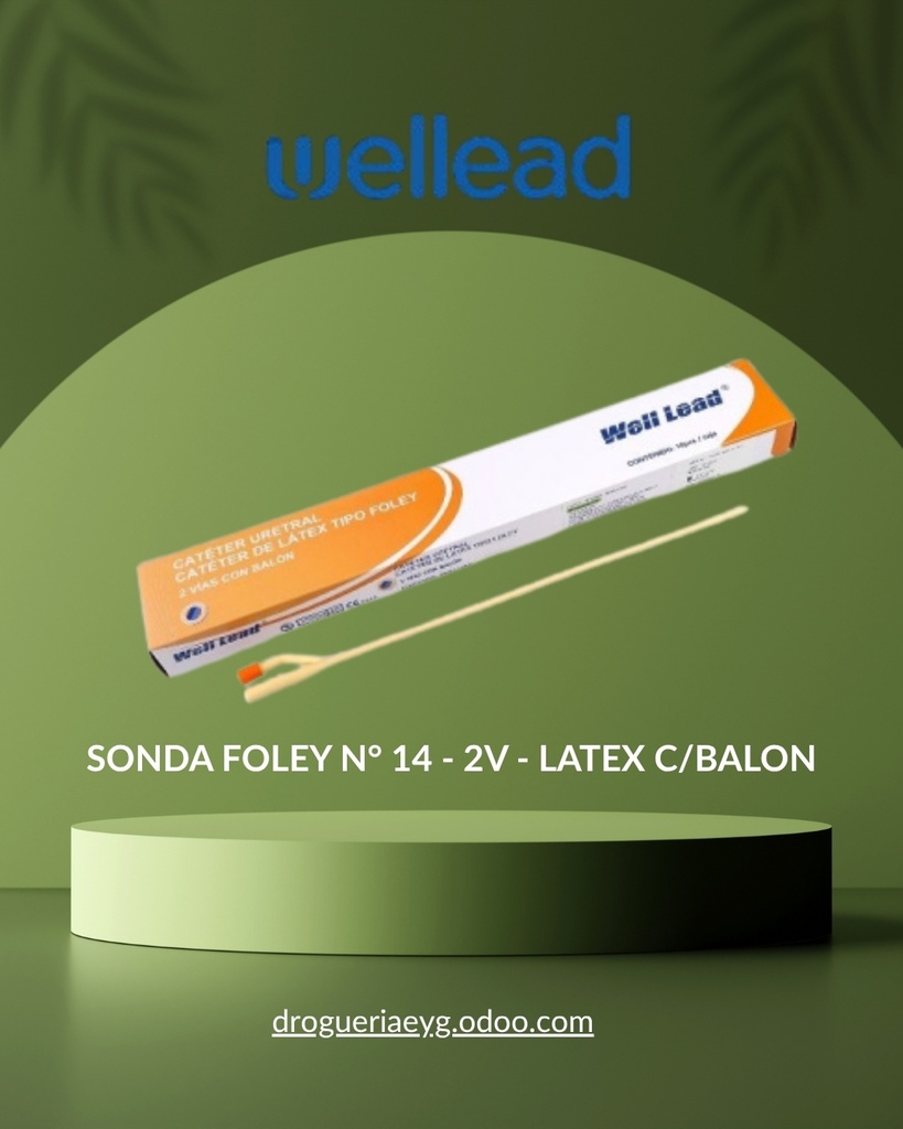 SONDA FOLEY N° 14 - 2V - LATEX  C/BALON - WELL LEAD 