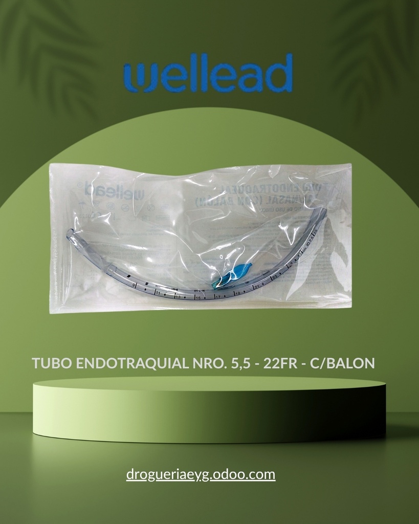 TUBO ENDOTRAQUIAL NRO. 5,5 - 22FR - C/BALON - WELL LEAD 