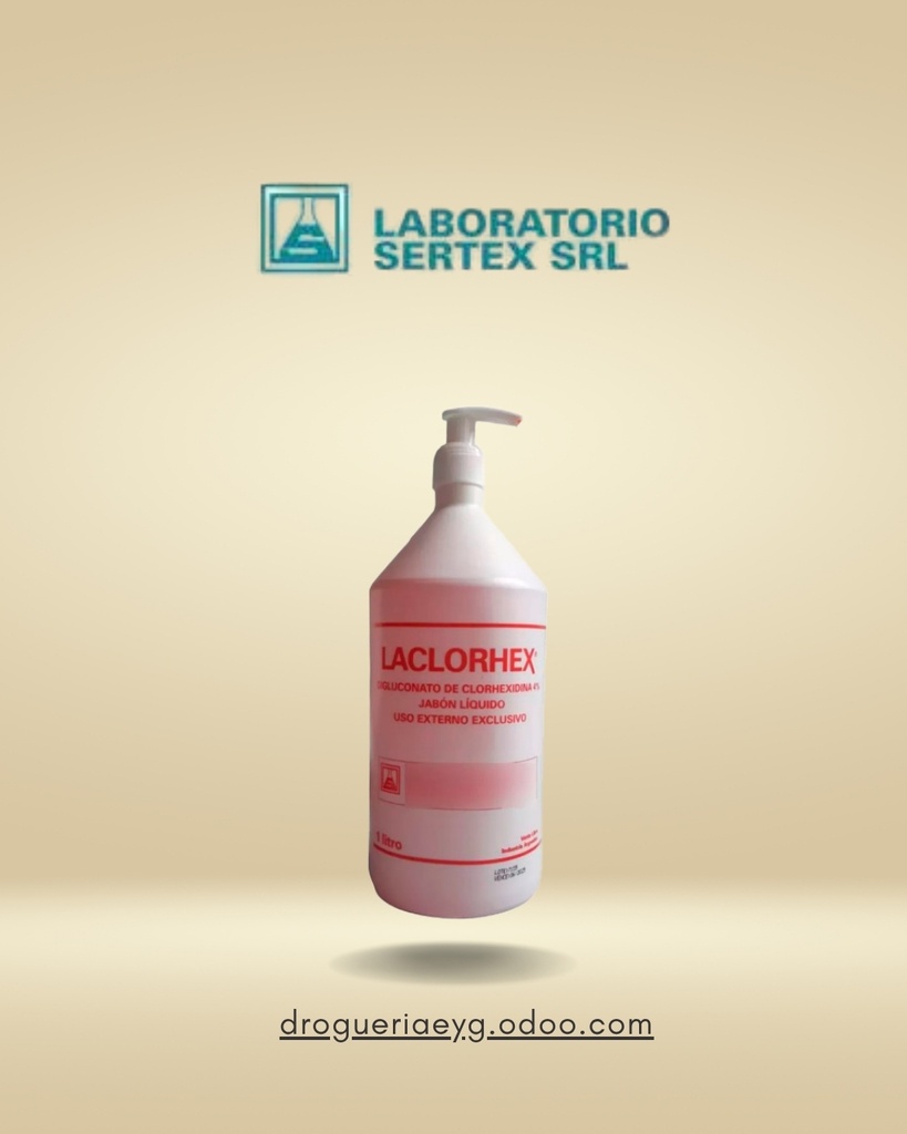 LACLORHEX JABON LIQUIDO BOTELLA X 1L - DIGLUCONATO DE CLORHEXIDINA 4% 