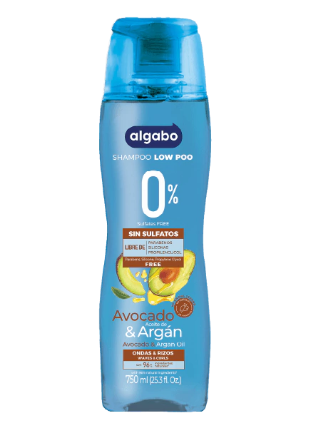 ALGABO SH 0% AVOCADO Y ARGAN 750ML ONDAS Y RIZOS 