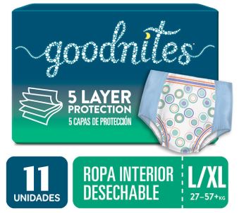 GOODNITES UNISEX BEDTIME PANTS CALZONCILLOS  L/XL X 11 UN - KIMBERLYCLARK*